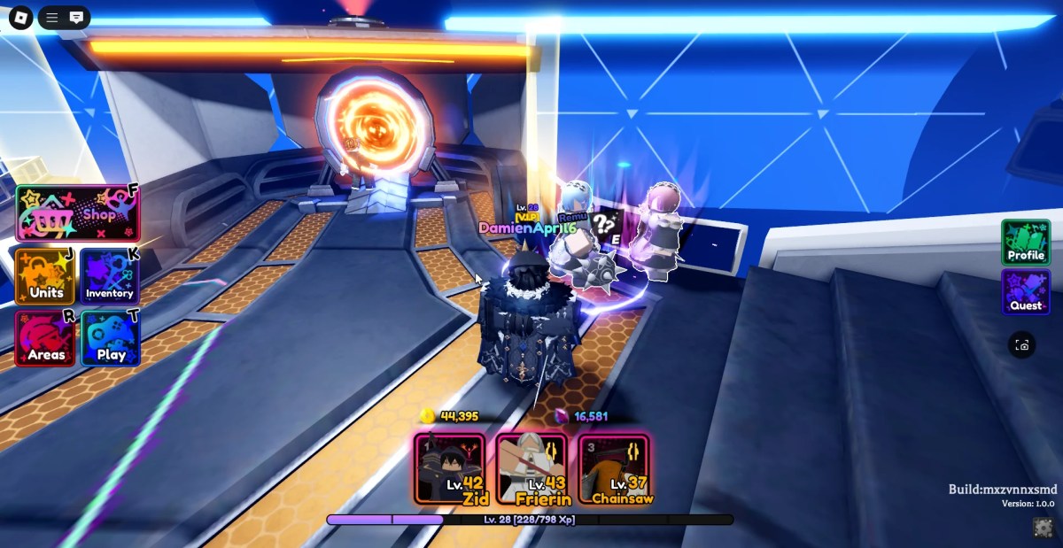 Location of the Raid Shop NPC in the Anime Saga Roblox experience.