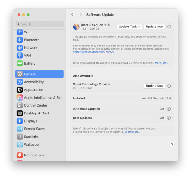 MacOS Sequoia 15.5 update