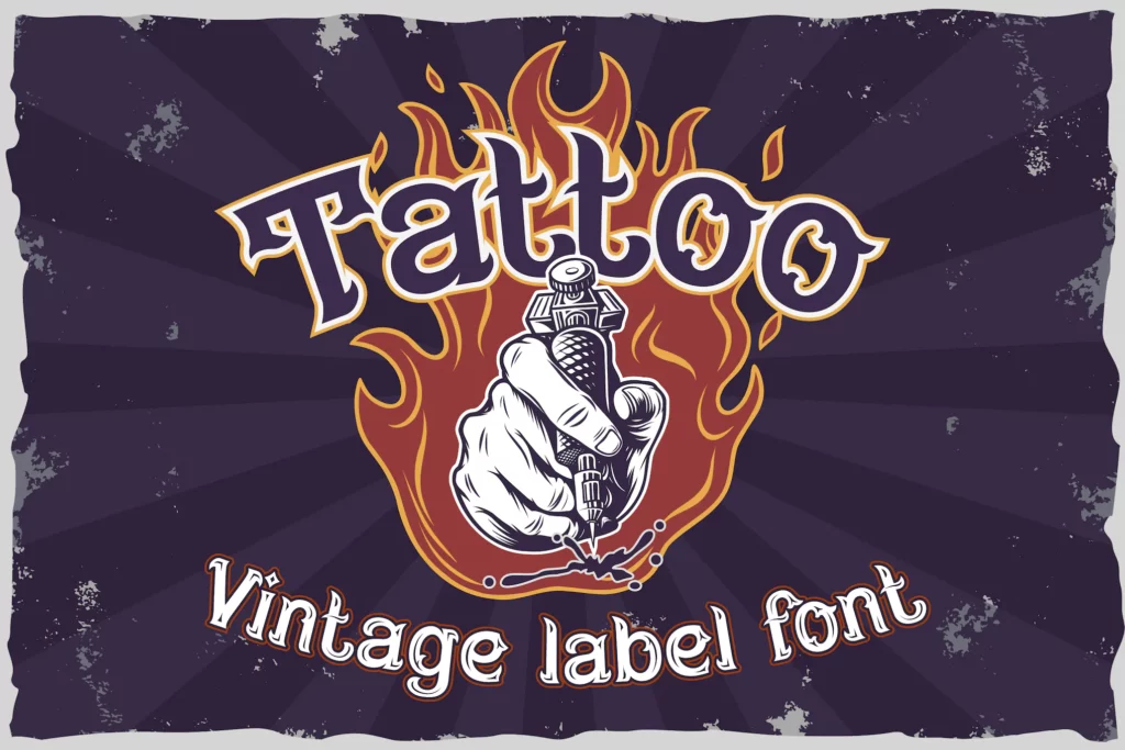 Fire Needle - Tattoo Salon Label Font