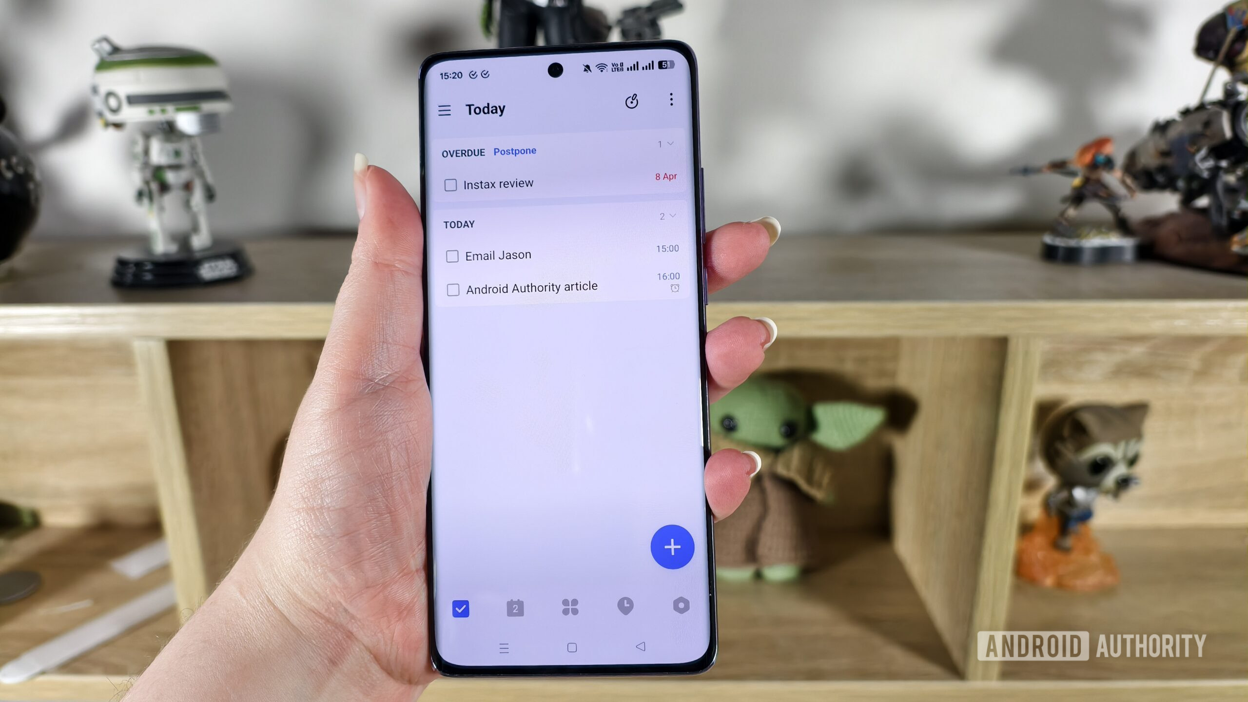 tasks in the ticktick app on an android smartphone