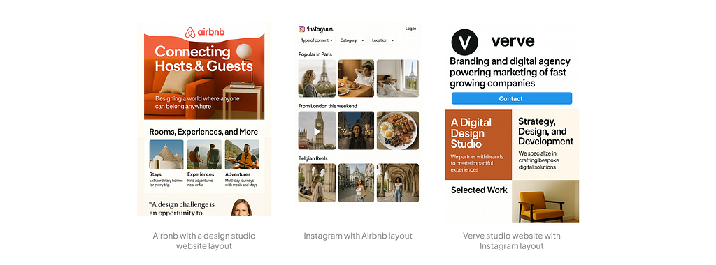 Instagram in Airbnb design, Verve like Instagram, and Airbnb like Verve