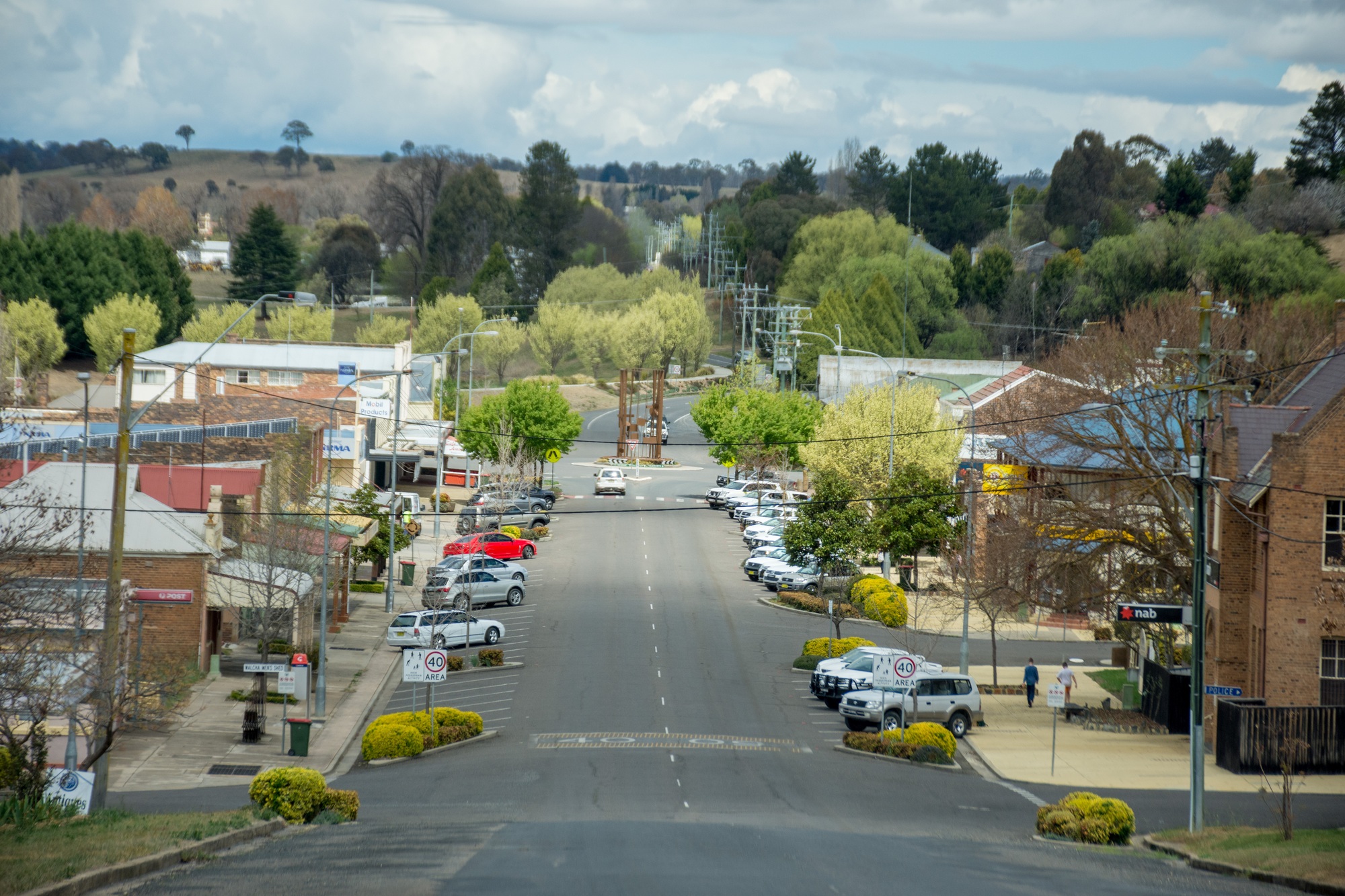 No traffic on a main street of a small little town in country Australia