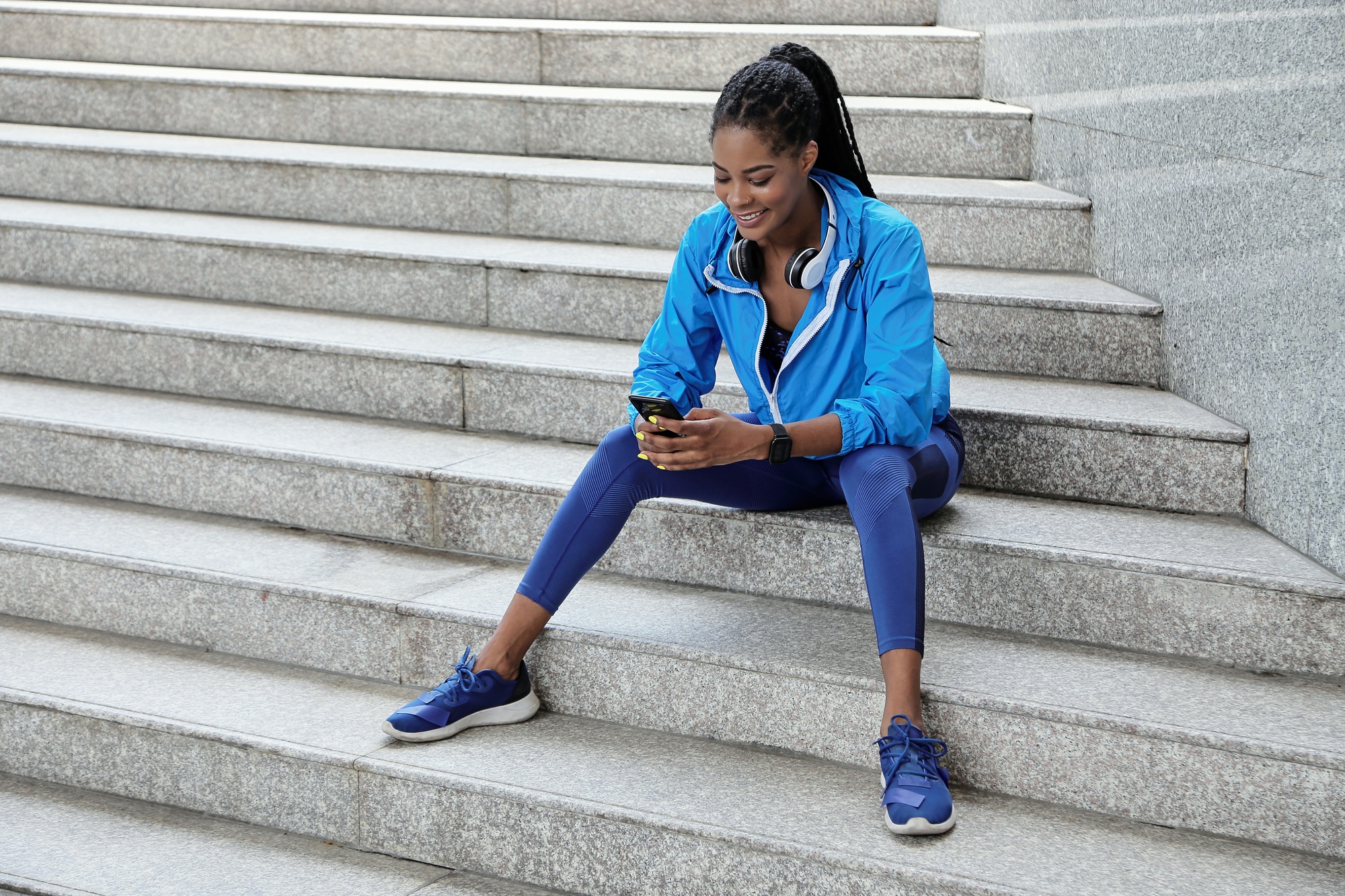 Sportswoman choosing training program