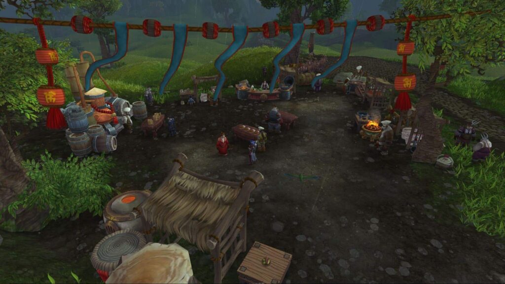 Halfhill Market with Pandaren vendors in WoW MoP Classic