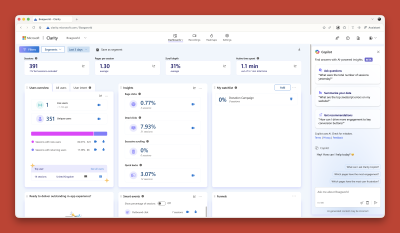 Screenshot of the Microsoft Clarity with the built-in Copilot