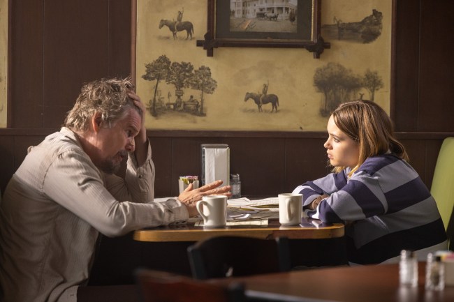 FX's The Lowdown -- "Short on Cowboys" Episode 4 -- Pictured: (l-r) Ethan Hawke as Lee Raybon, Ryan Kiera Armstring as Francis. CR: Shane Brown/FX