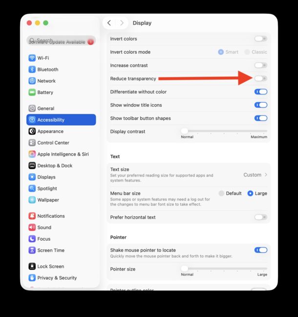 Reduce Transparency can stop the weird overlapping text issue in MacOS Tahoe