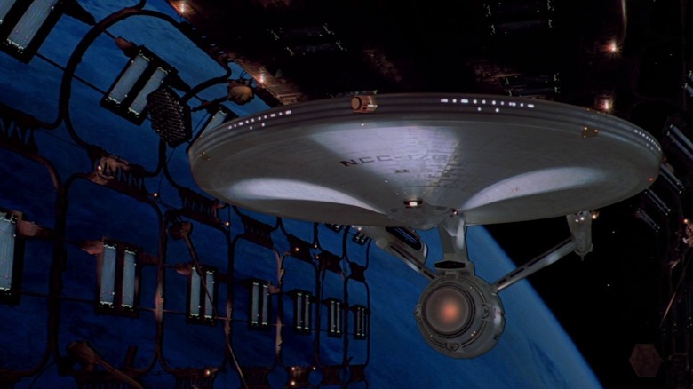 The Enterprise leaving space dock in Star Trek: The Motion Picture