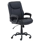 Amazon Basics Classic Puresoft PU Padded Mid-Back Height Adjustable Office Computer Desk Chair with...