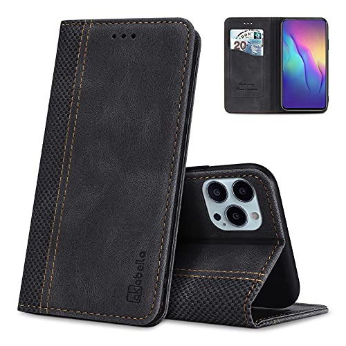 AKABEILA Leather Flip Wallet Case