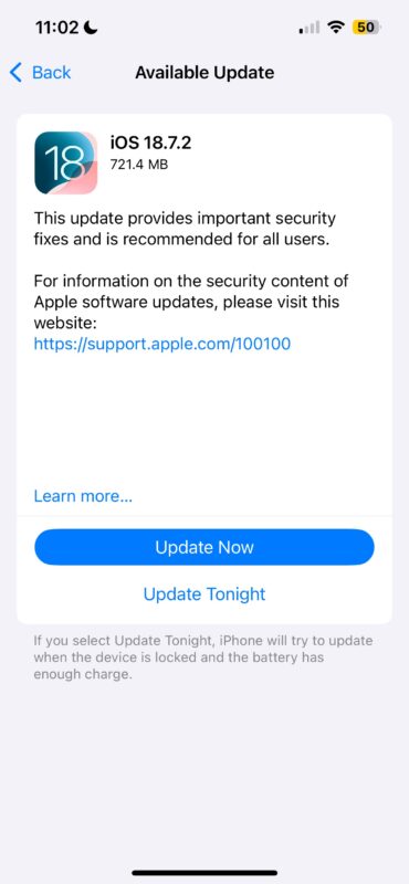 iOS 18.7.3 update is available as an option to avoid iOS 26