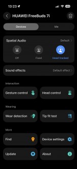 Huawei AI Life app interface, EQ profiles and Custom EQ