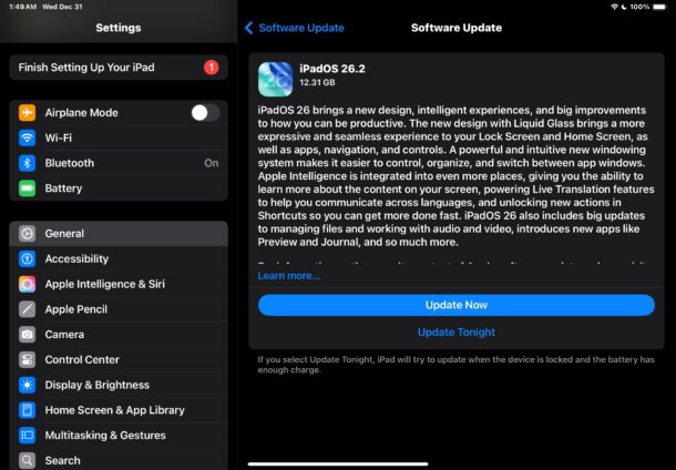 Update to iPadOS 26