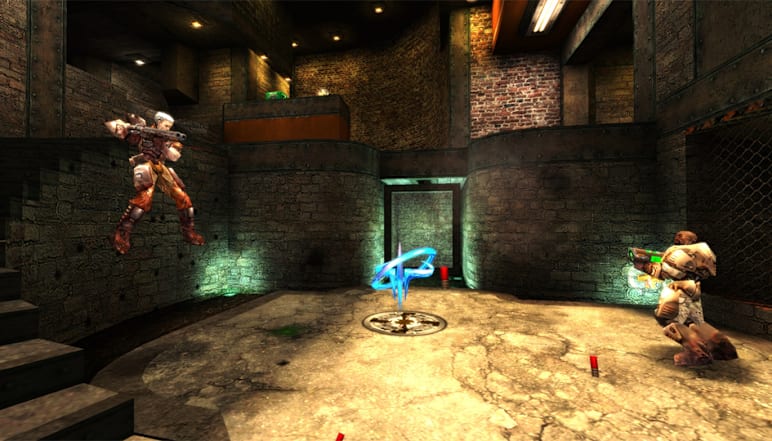 Two players duel in a match of Quake Live