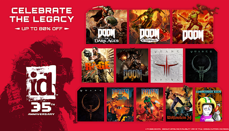 A reverse-chronological look at id Software's releases promoting the 35th Anniversary sale